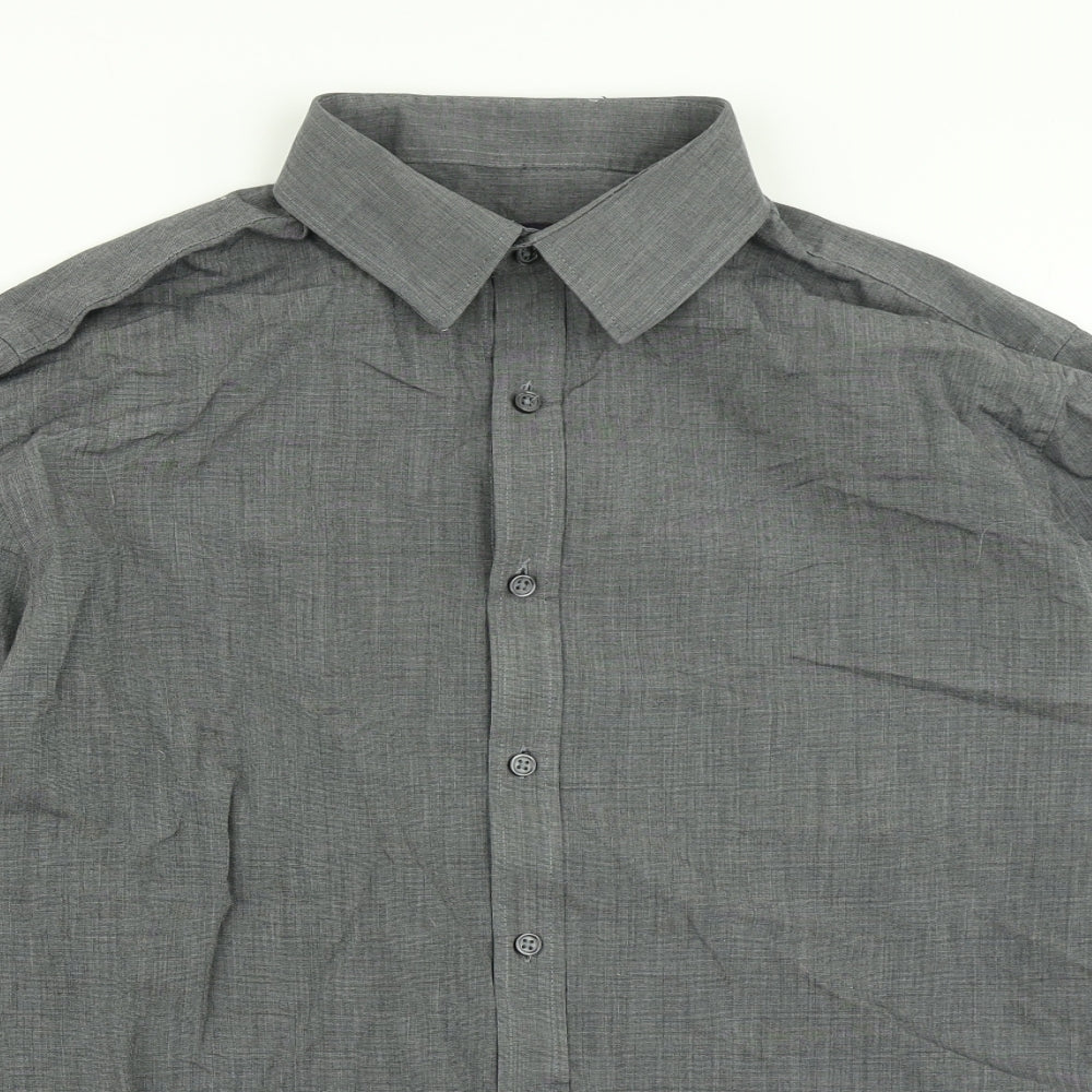 George Mens Grey    Dress Shirt Size 17.5