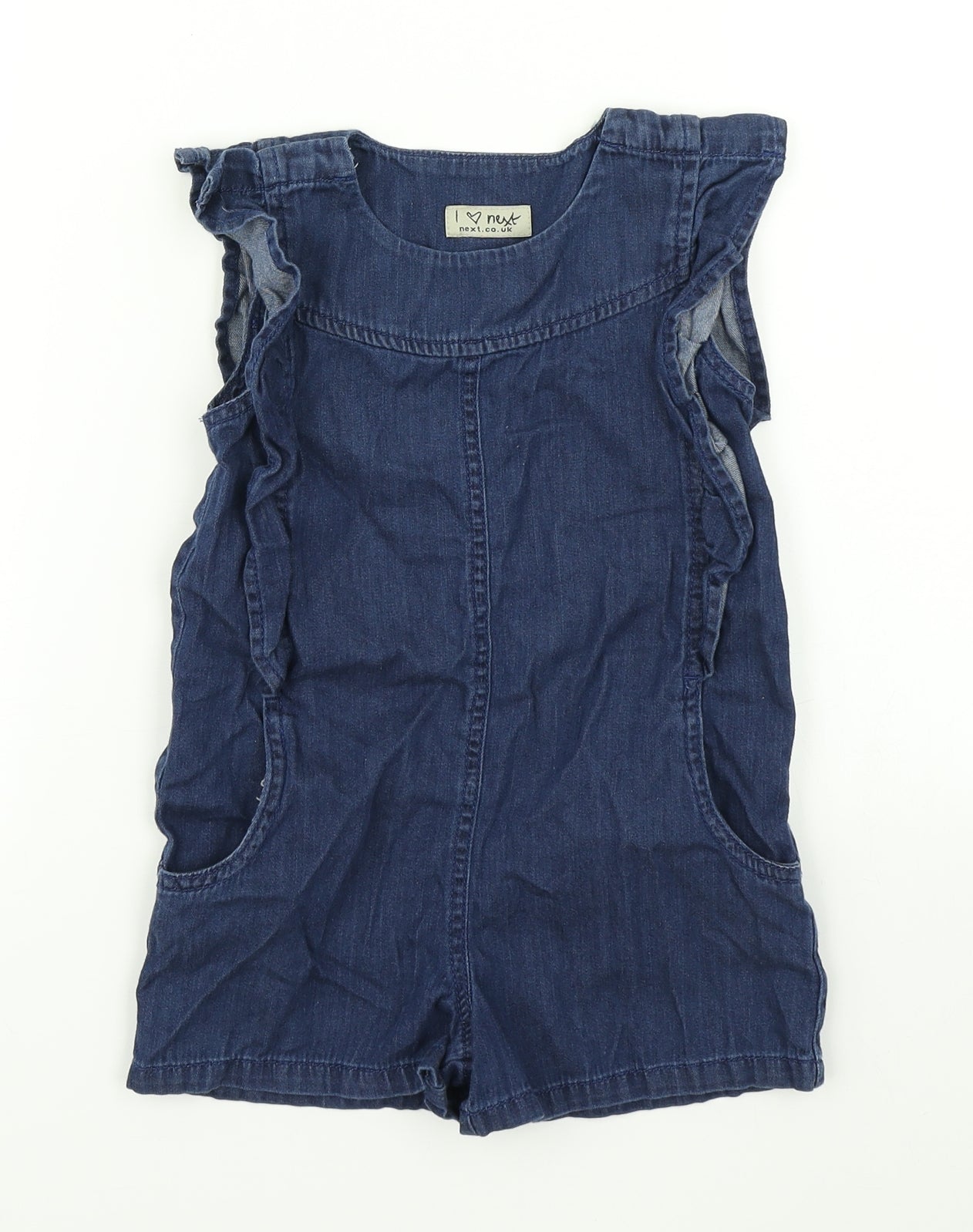NEXT Girls Blue  Denim Romper One-Piece Size 3-4 Years