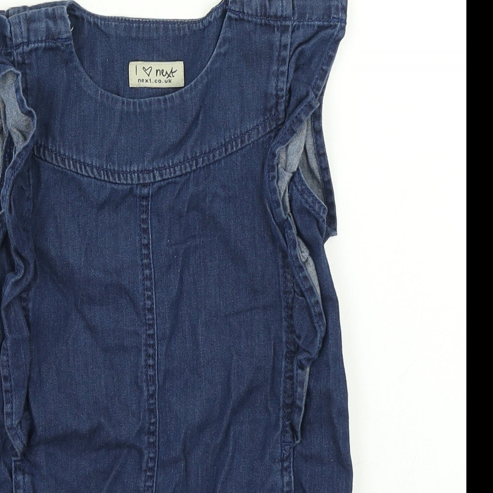 NEXT Girls Blue  Denim Romper One-Piece Size 3-4 Years