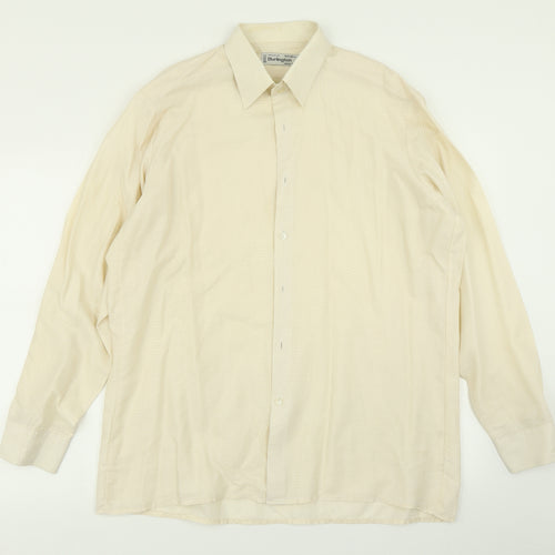 Burlin  Mens Beige    Button-Up Size 16.5