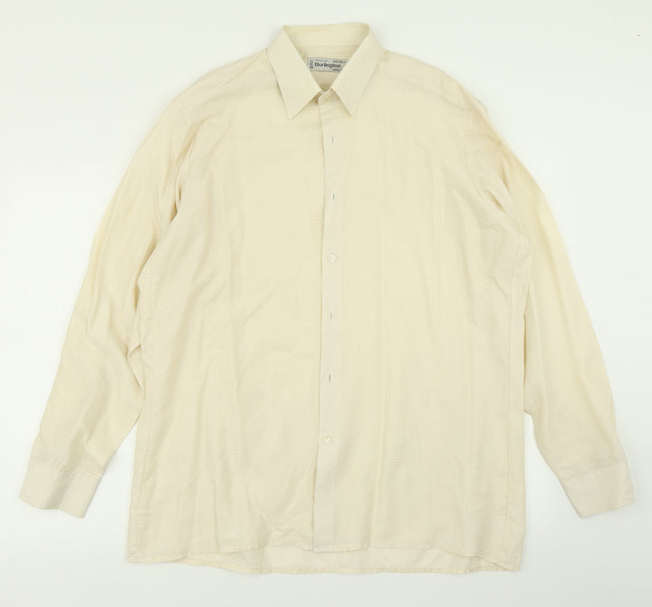 Burlin  Mens Beige    Button-Up Size 16.5