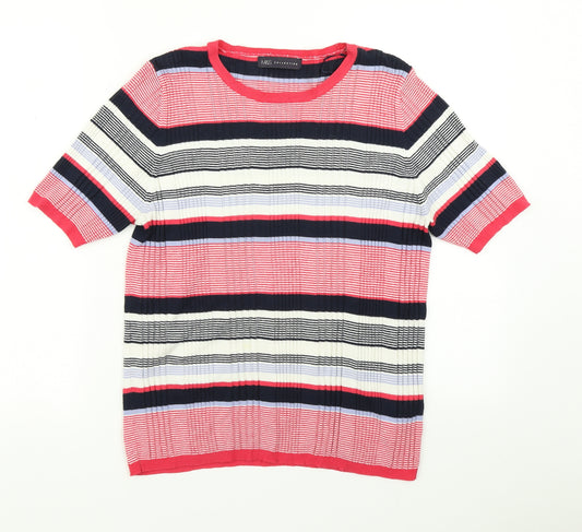 Front view of Marks & Spencer Collection women’s red striped knit jumper, size UK 16