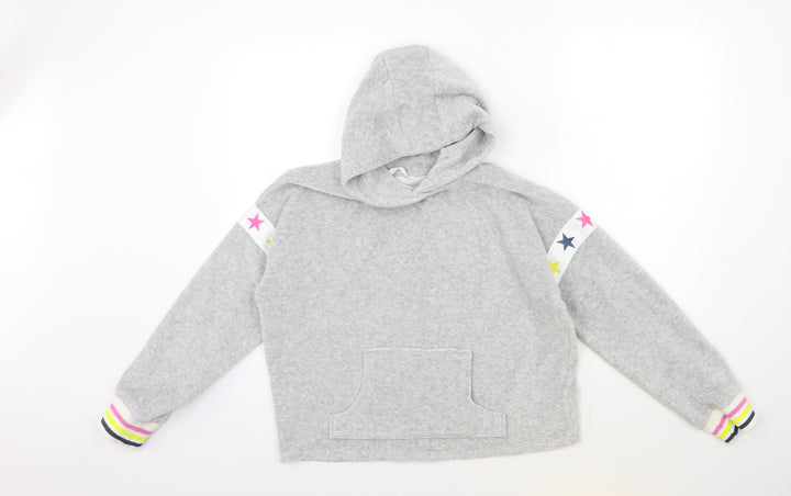 Marks and Spencer Girls Grey   Pullover Hoodie Size 14 Years