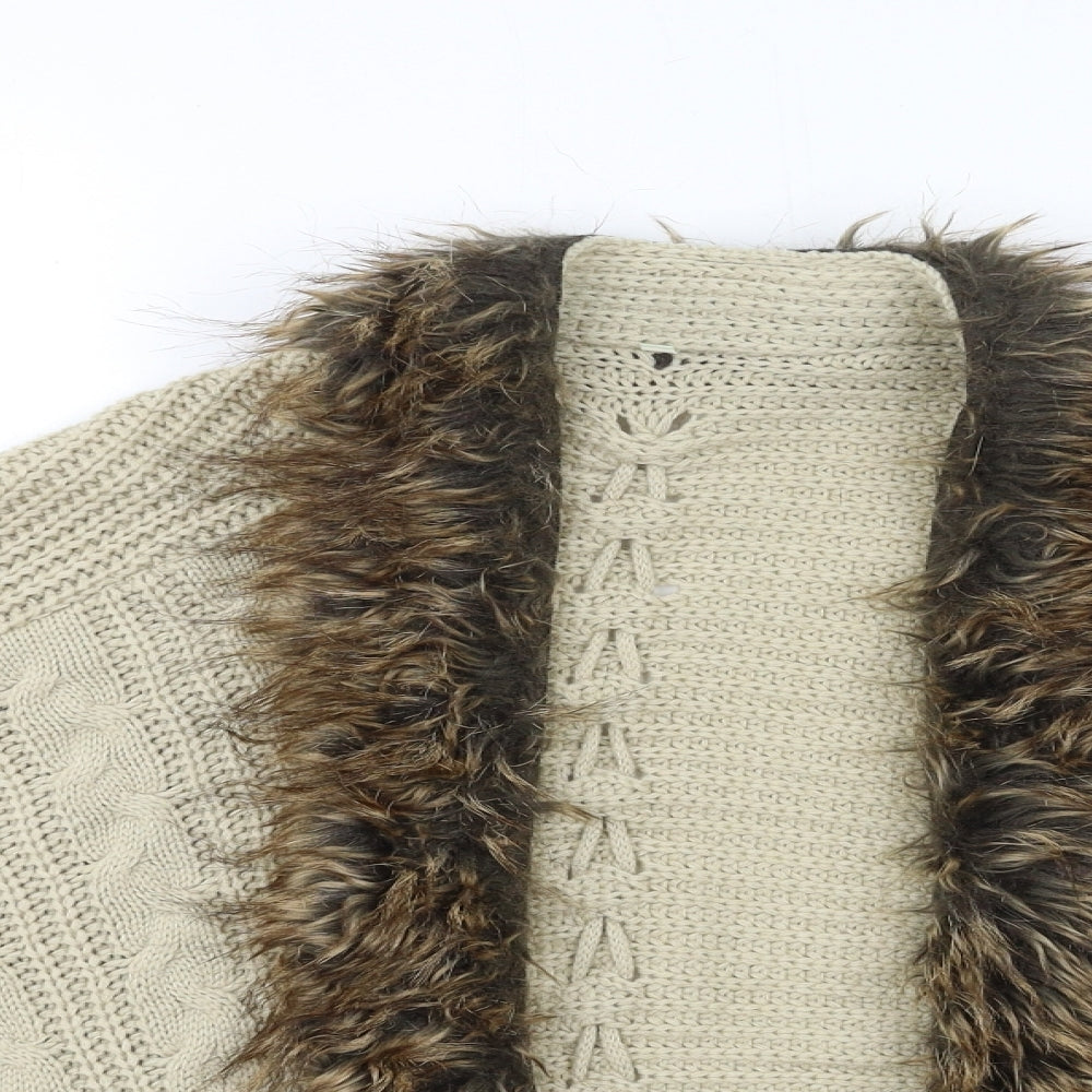 Preworn Womens Beige  Knit Cardigan Jumper Size L