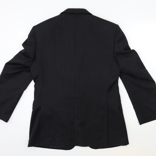 Burton Mens Black Striped  Jacket Suit Jacket Size 40