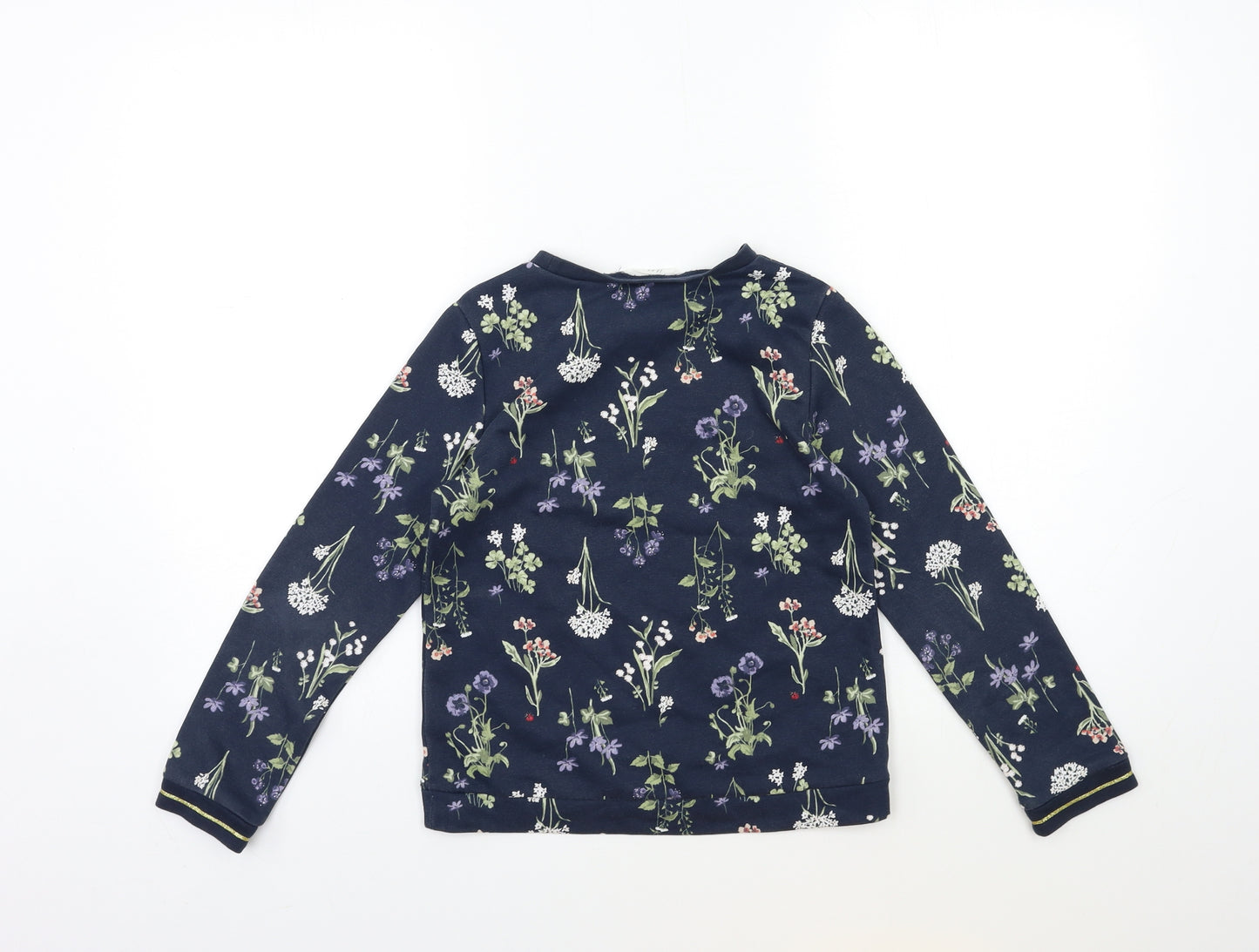 H&M Girls Blue Floral  Pullover Sweatshirt Size 7-8 Years