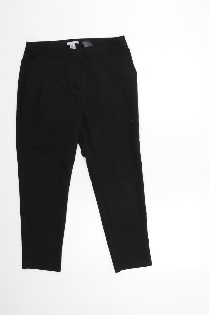 H&M Womens Black Trousers Size 12 L25 in