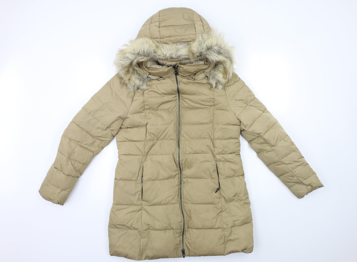 Per Una Womens Beige   Parka Coat Size 10