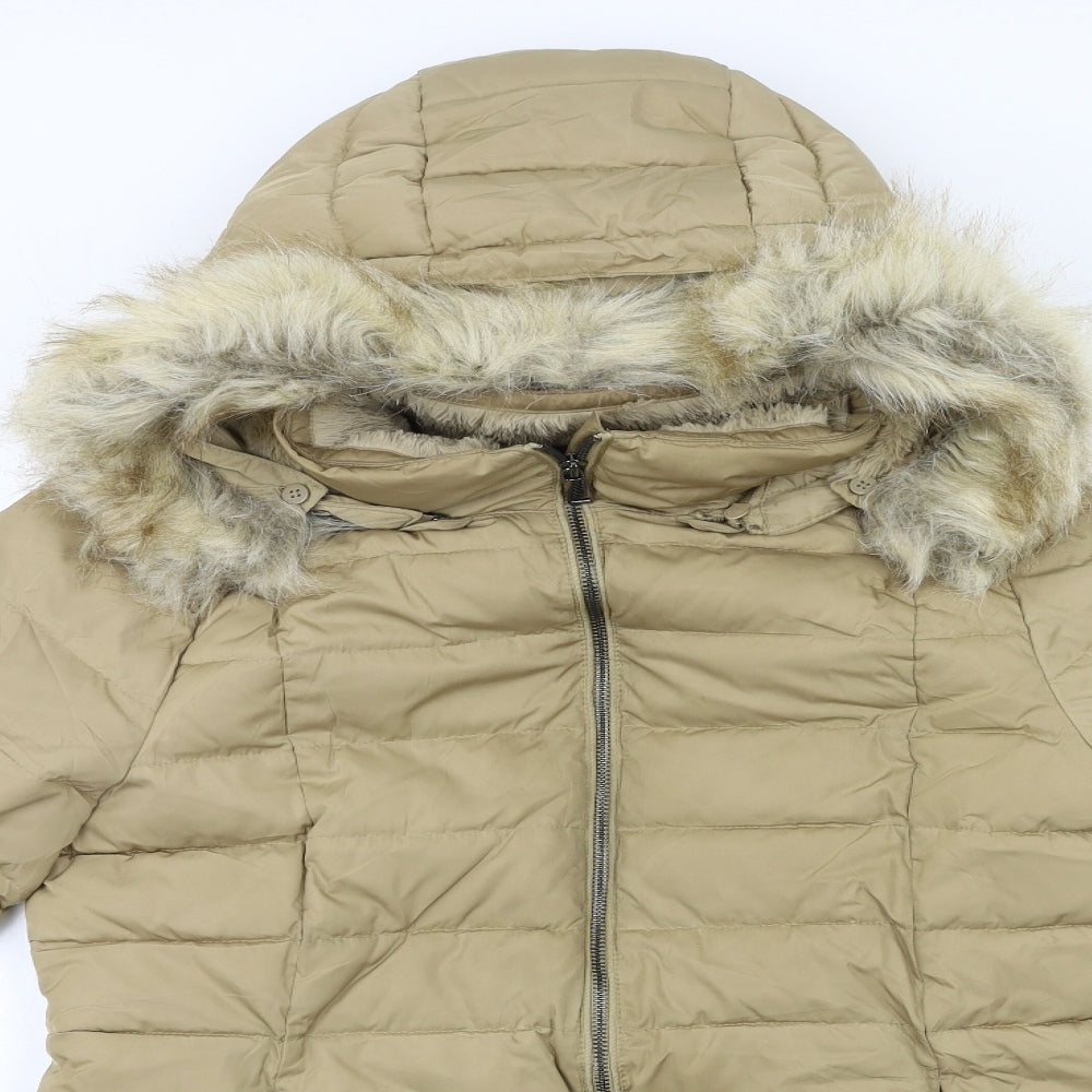 Per Una Womens Beige   Parka Coat Size 10