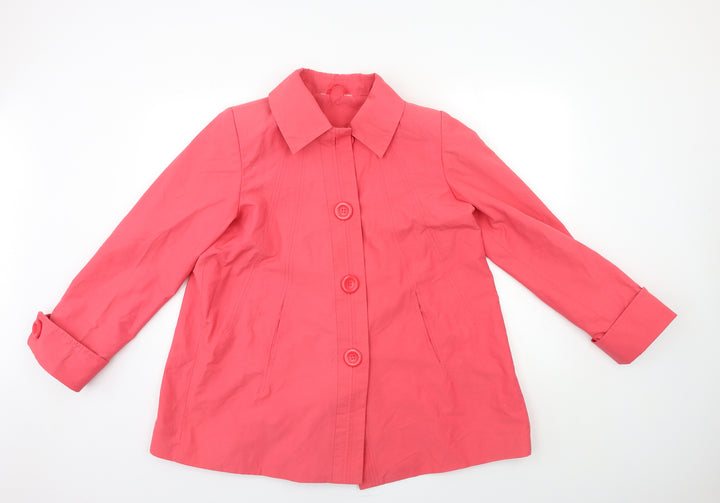 SPECIAL Womens Pink   Overcoat Coat Size 12