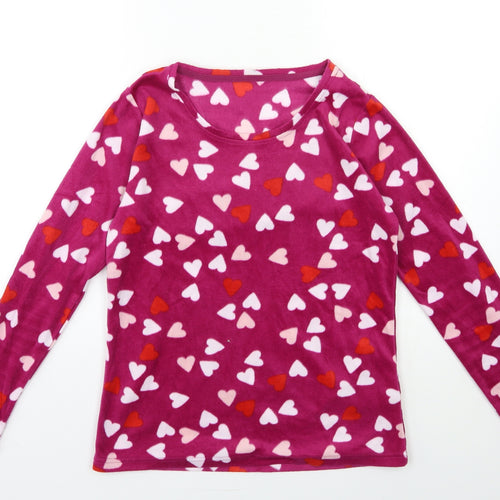 Marks and Spencer Womens Purple Geometric Fleece Top Pyjama Top Size 6