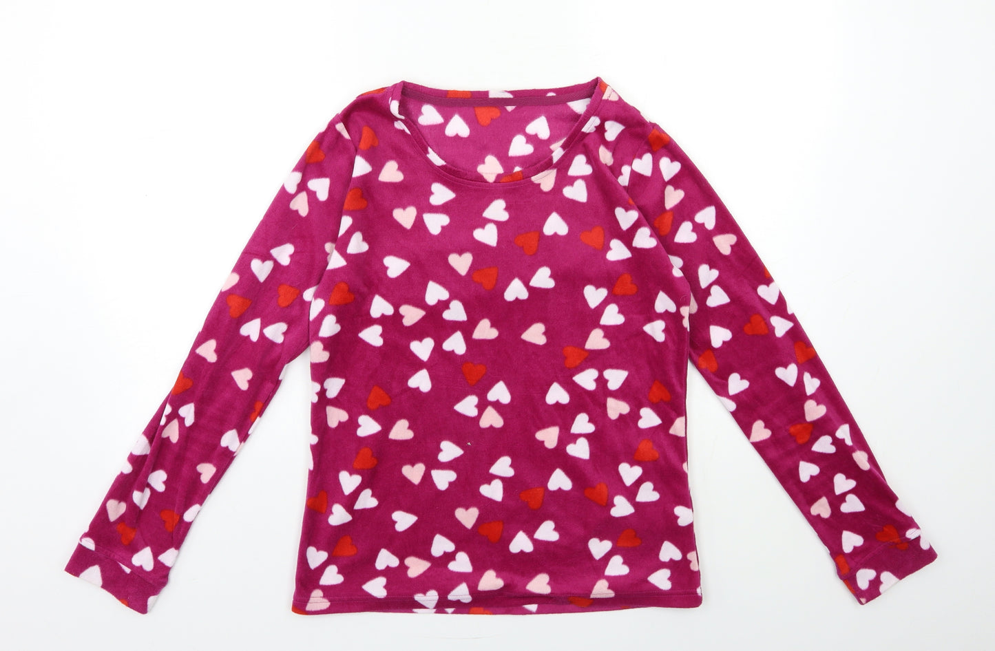 Marks and Spencer Womens Purple Geometric Fleece Top Pyjama Top Size 6