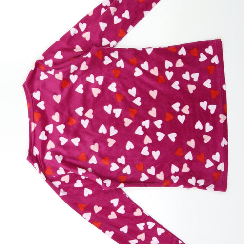 Marks and Spencer Womens Purple Geometric Fleece Top Pyjama Top Size 6