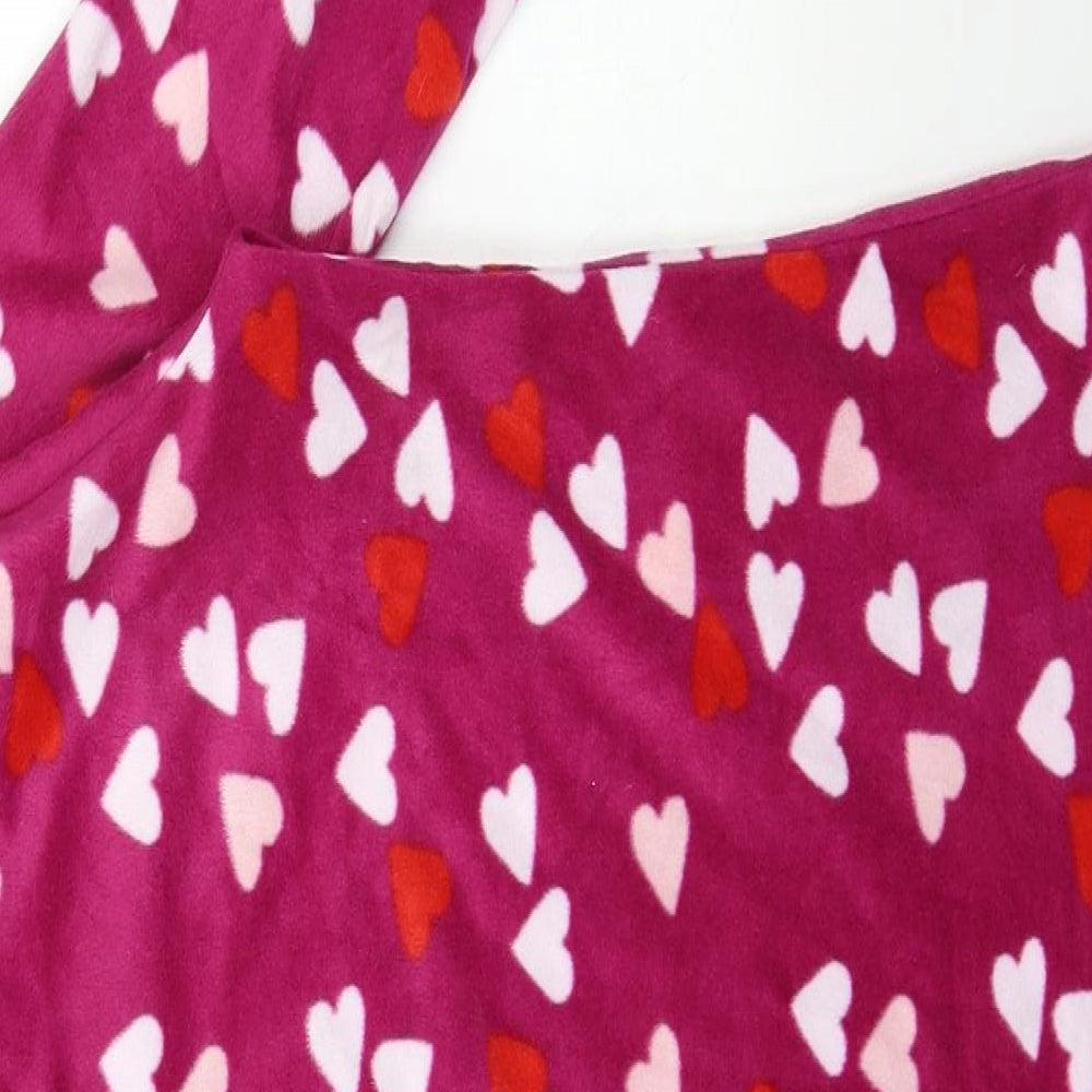 Marks and Spencer Womens Purple Geometric Fleece Top Pyjama Top Size 6