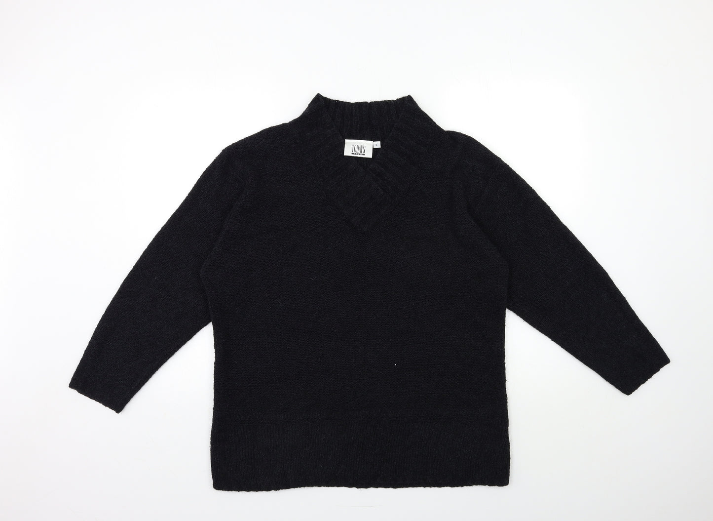 Todays Woman Womens Black  Knit Pullover Jumper Size L