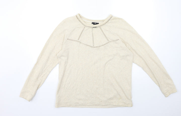 H&M Womens Beige   Pullover Sweatshirt Size S