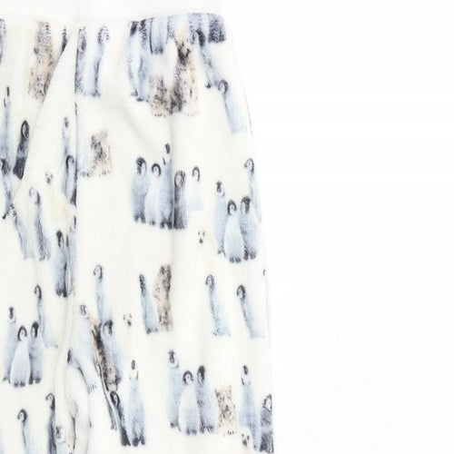 Marks and Spencer Girls White Geometric Fleece Top Lounge Pants Size 6 Years