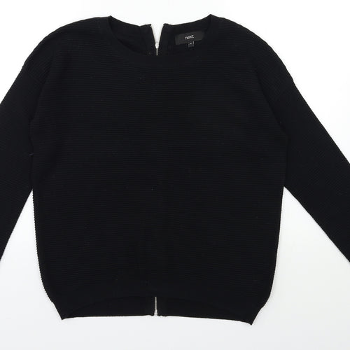 NEXT Womens Black  Knit Pullover Jumper Size 10