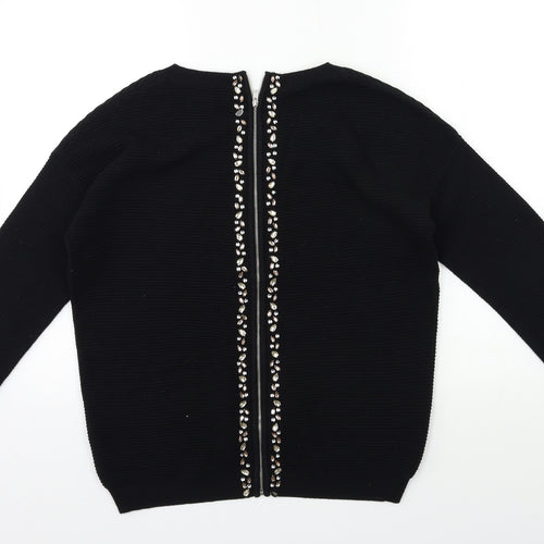 NEXT Womens Black  Knit Pullover Jumper Size 10