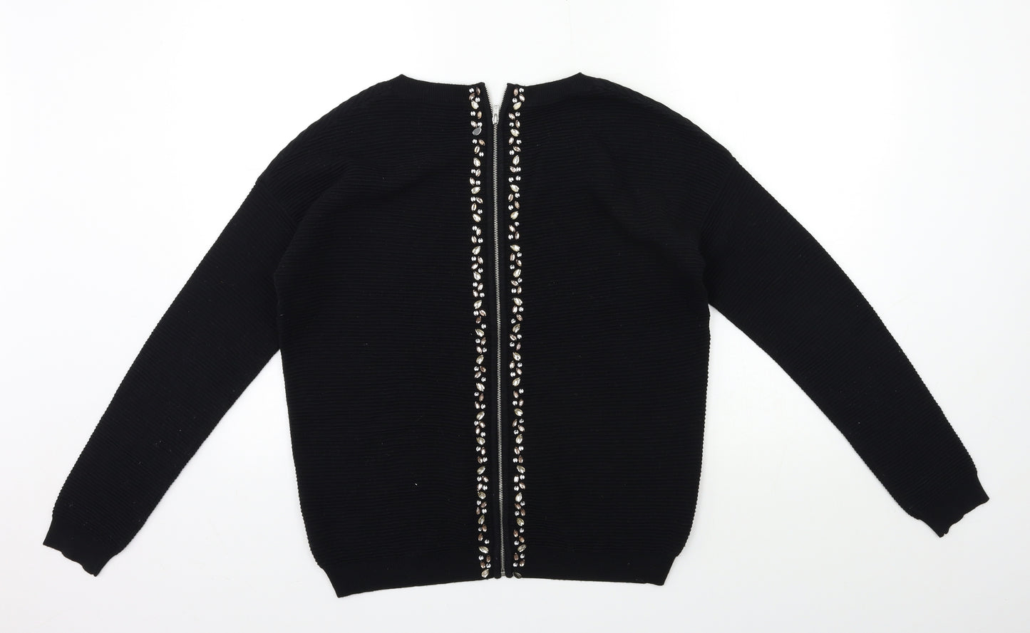NEXT Womens Black  Knit Pullover Jumper Size 10
