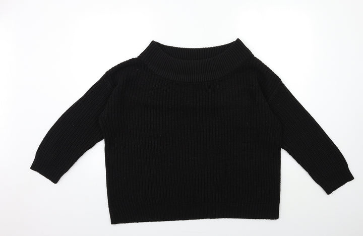 New Look Womens Black Knit Pullover Jumper Size L