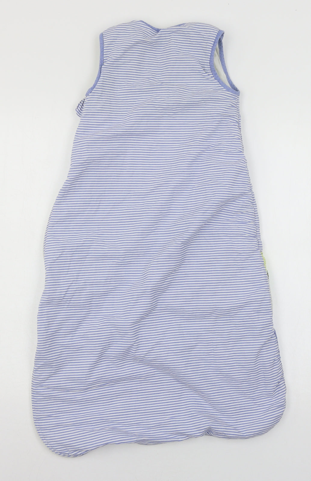 John Lewis Baby Blue Striped Jersey Babydoll One Piece Size 6-9 Months  - Lion Sleepsuit
