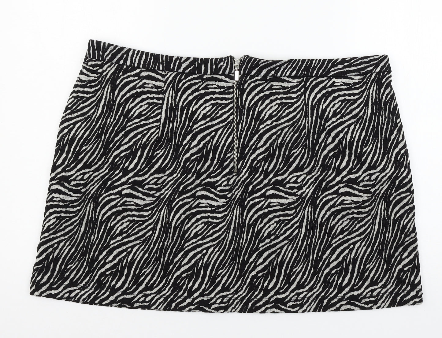 NEXT Womens Black Animal Print  A-Line Skirt Size 20