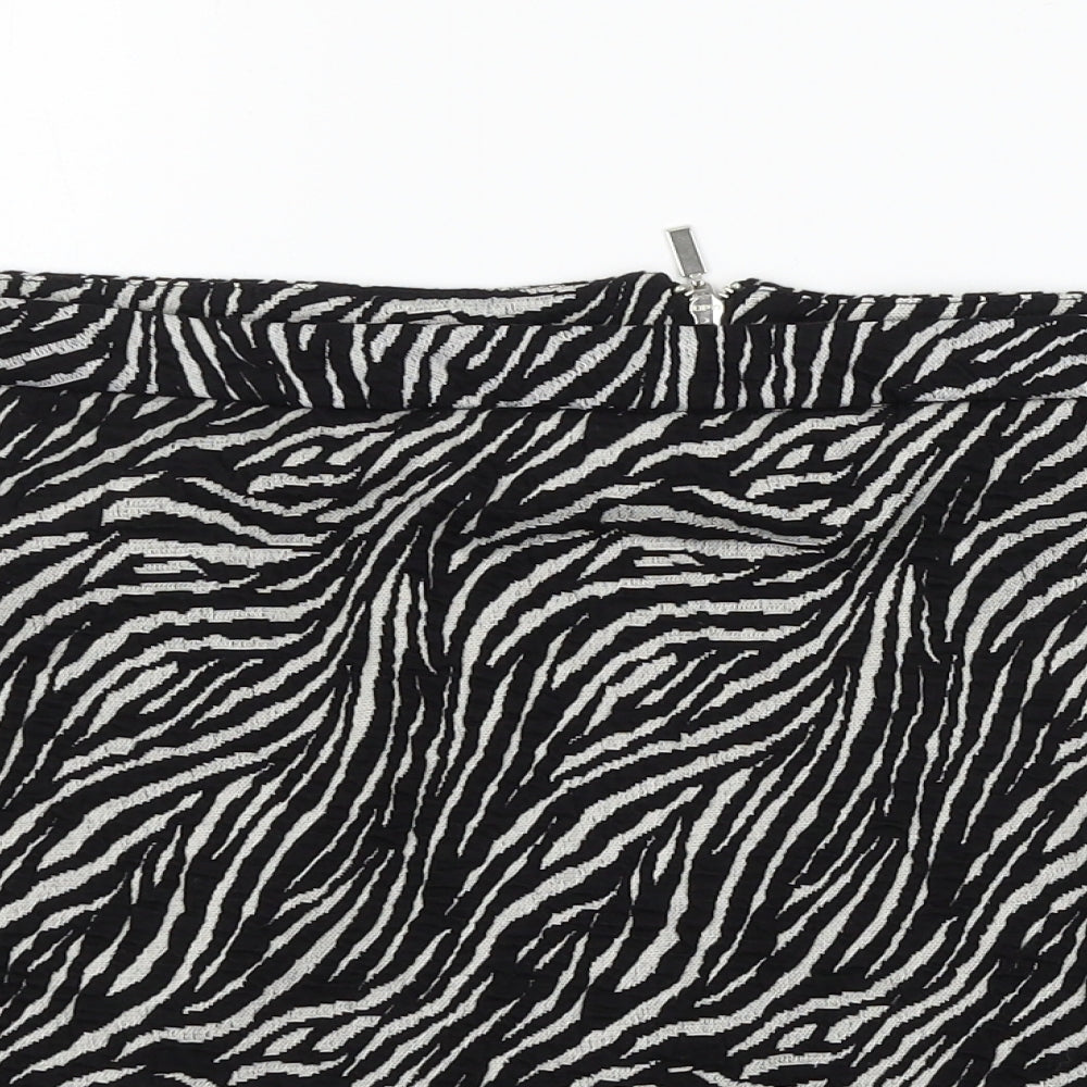NEXT Womens Black Animal Print  A-Line Skirt Size 20