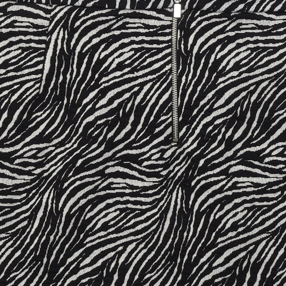 NEXT Womens Black Animal Print  A-Line Skirt Size 20