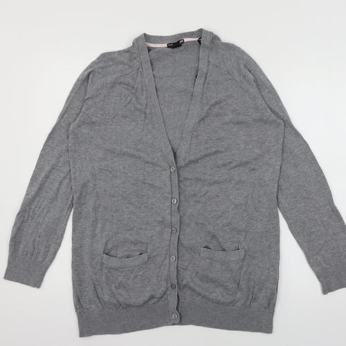 H&M Womens Grey  Knit Cardigan Jumper Size M