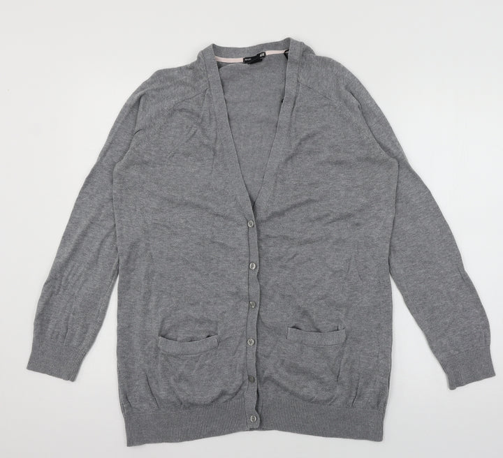 H&M Womens Grey  Knit Cardigan Jumper Size M