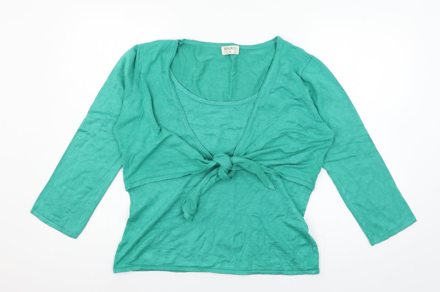 Kaliko Womens Green  Knit Pullover Jumper Size 14