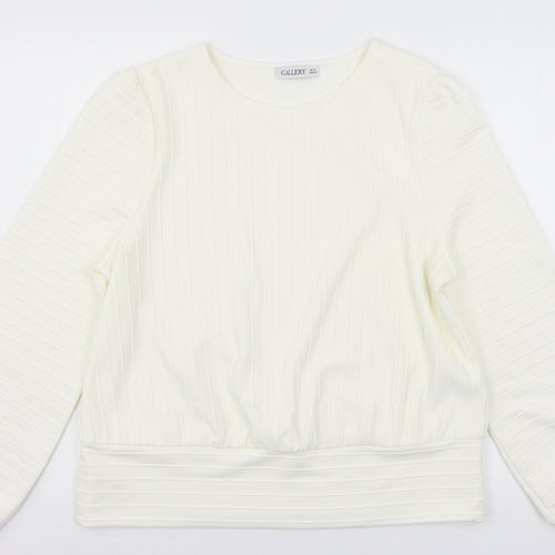 Gallery Womens Ivory   Pullover Sweatshirt Size 12