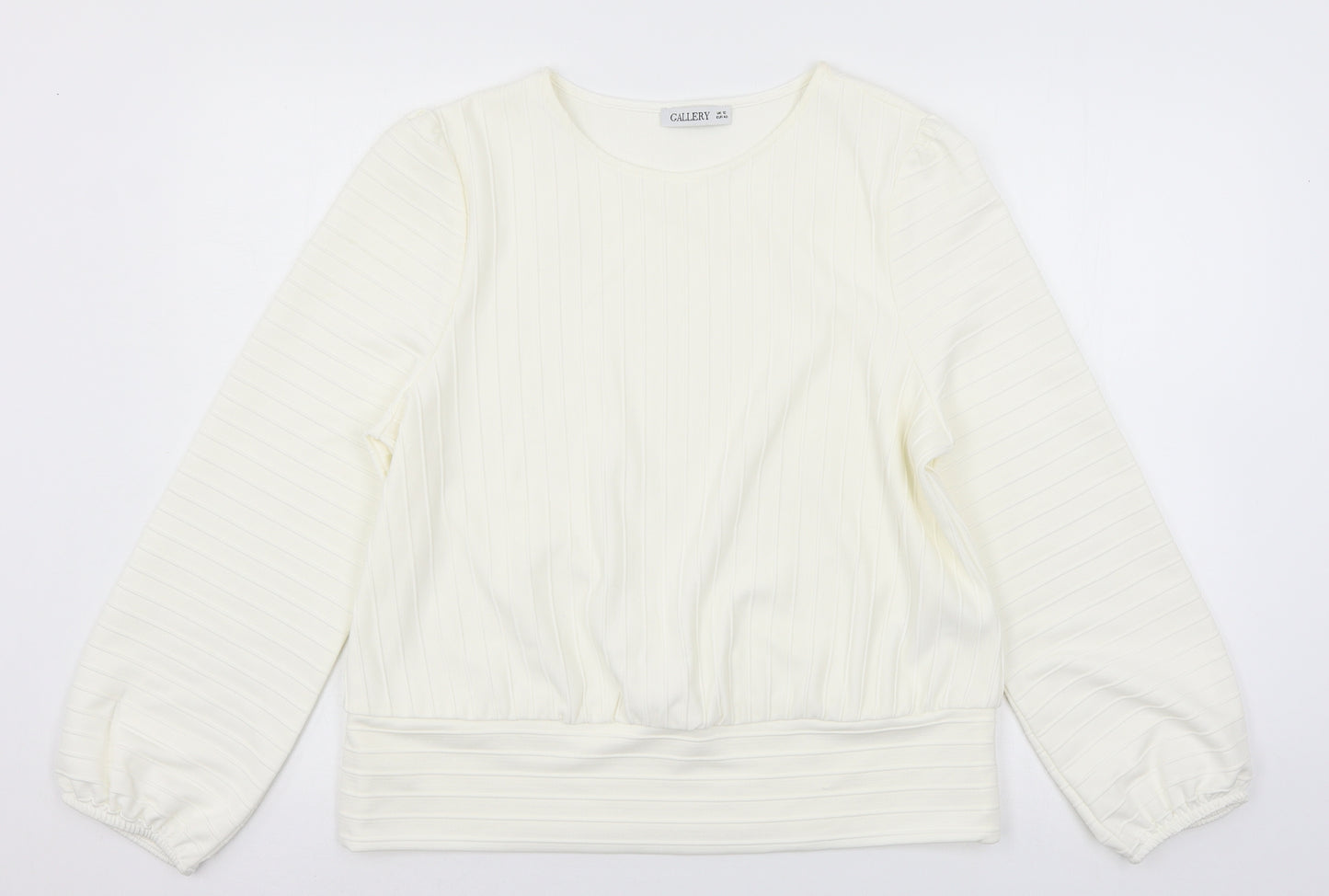 Gallery Womens Ivory   Pullover Sweatshirt Size 12