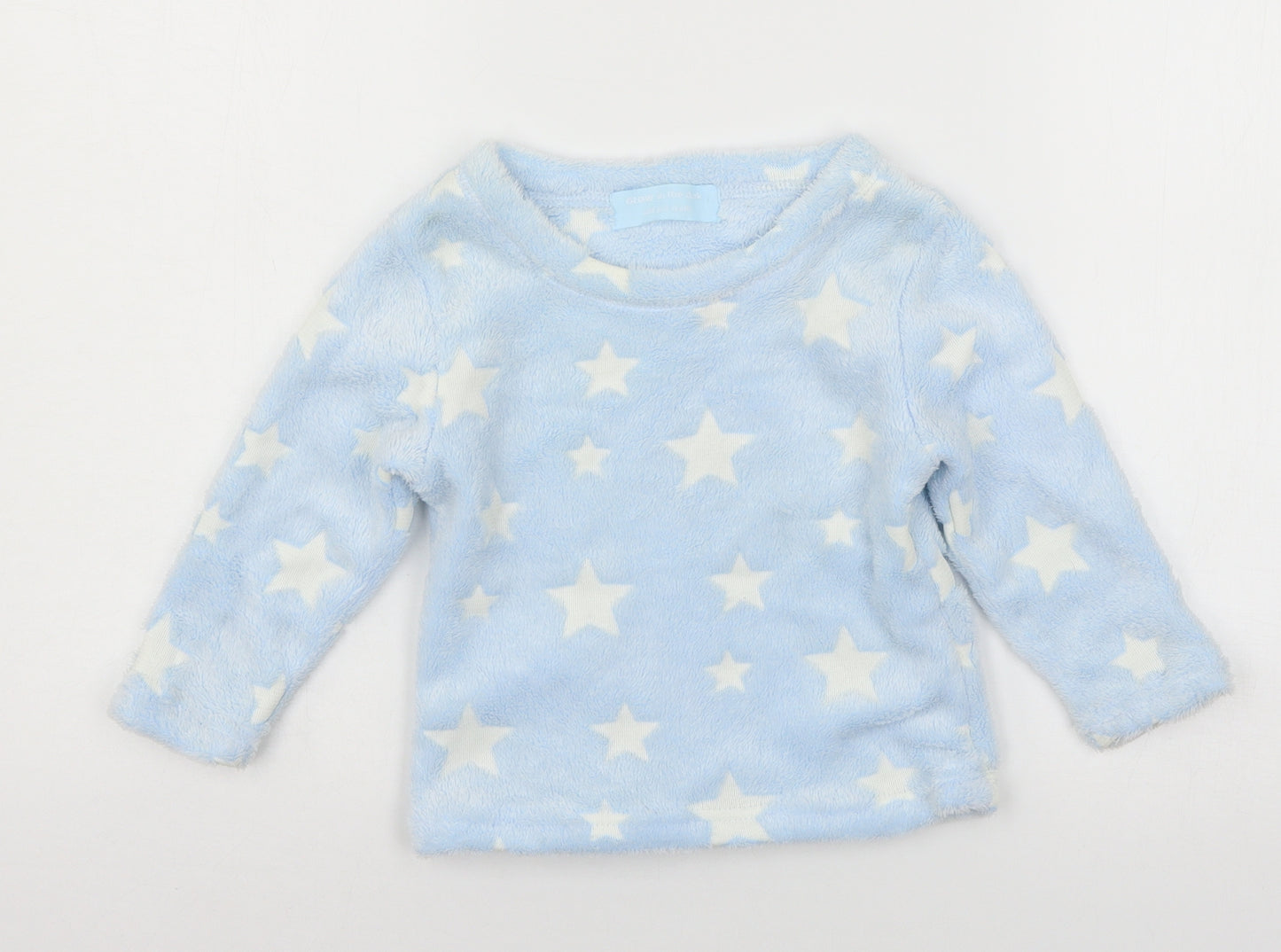 Glow in the Dark Boys Blue Geometric Microfibre  Pyjama Top Size 2-3 Years  - Stars