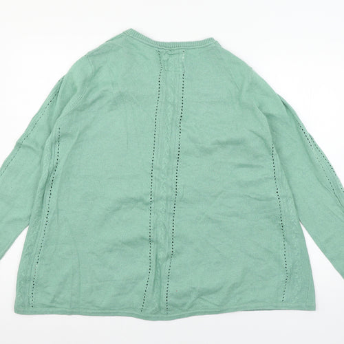 Mantaray Womens Green  Knit Cardigan Jumper Size 16