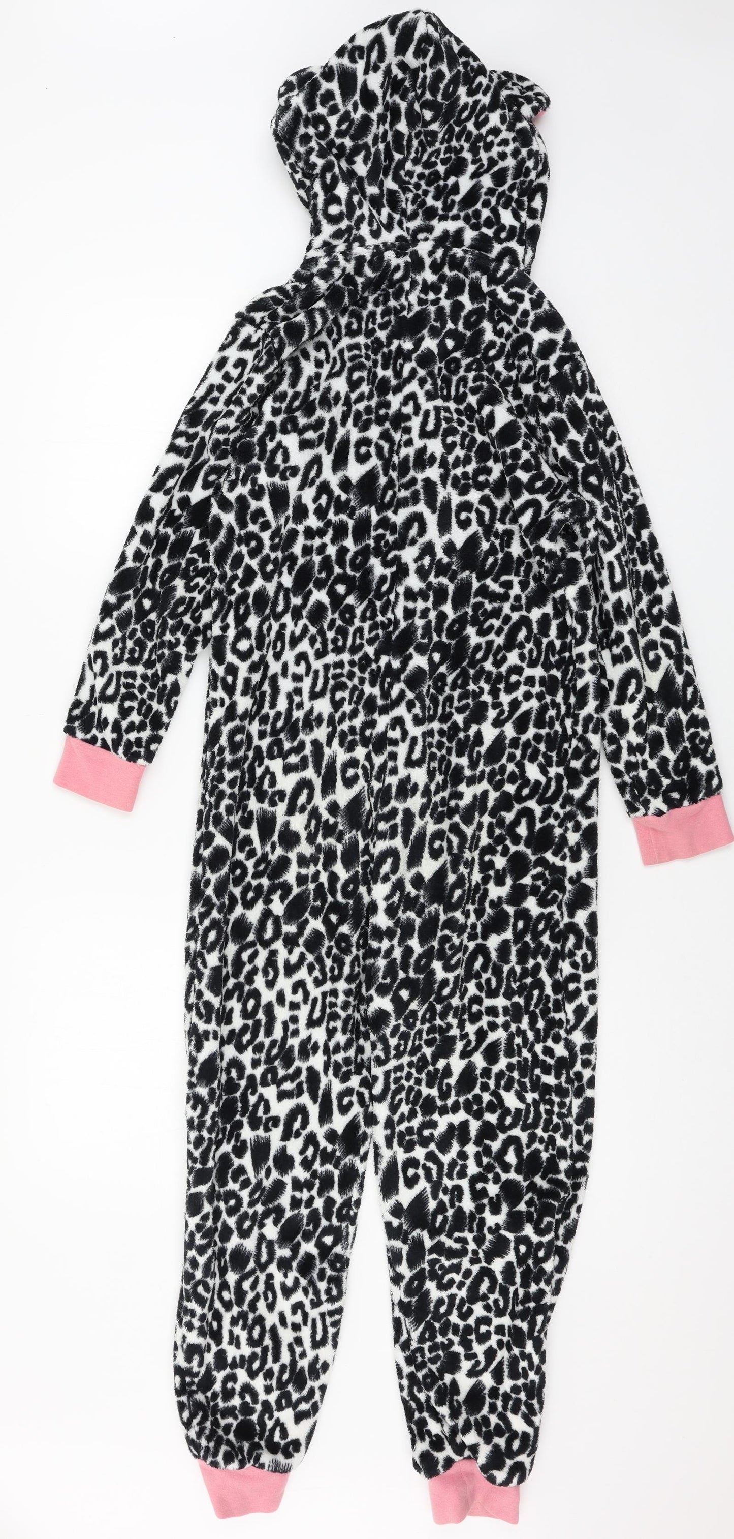 NEXT Girls Black Animal Print Microfibre Top One Piece Size 9 Years