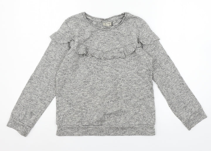 NEXT Girls Grey Jersey Pullover Sweatshirt Size 12 Years