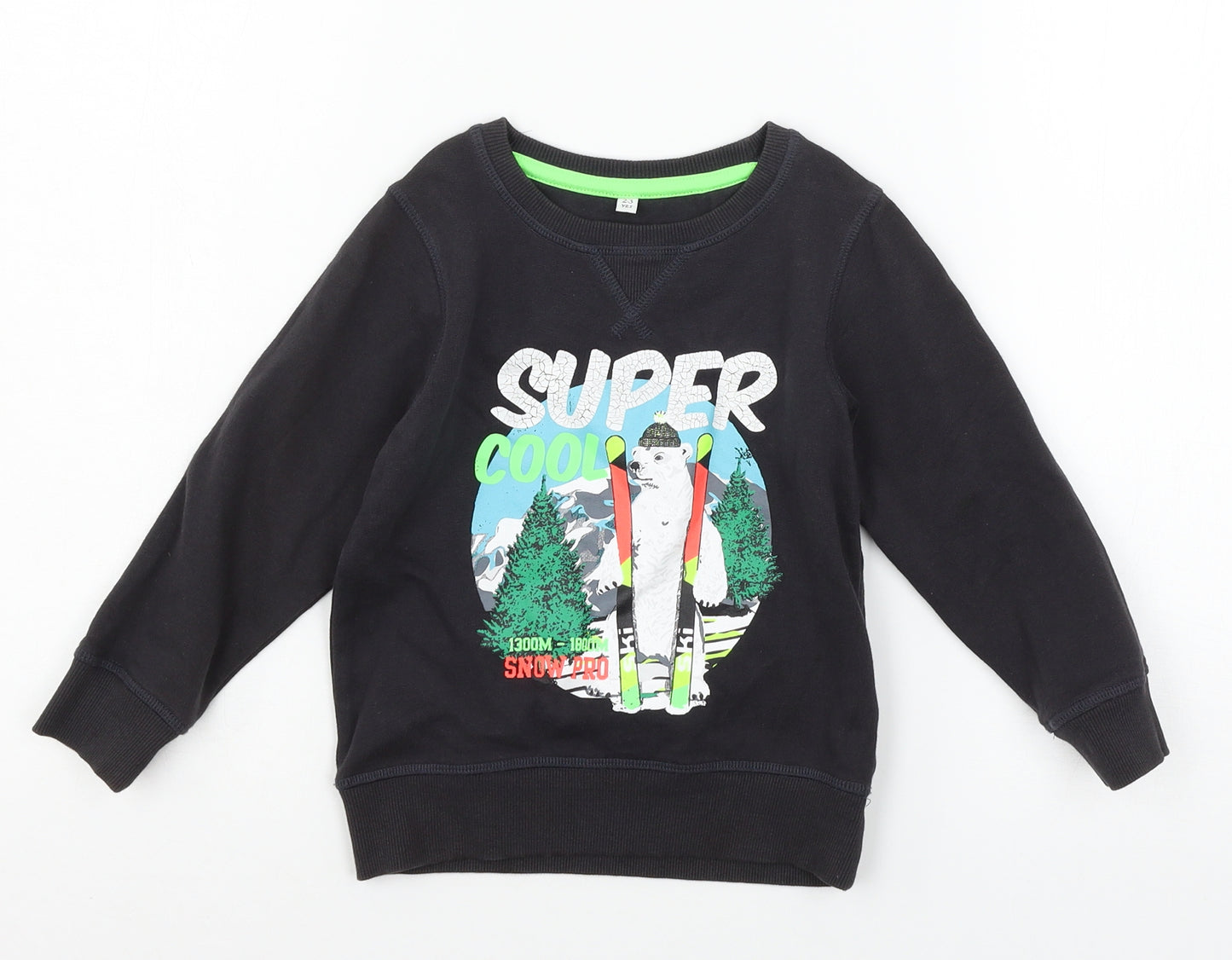 Marks and Spencer Boys Blue  Jersey Pullover Sweatshirt Size 2-3 Years  - Polar Bear