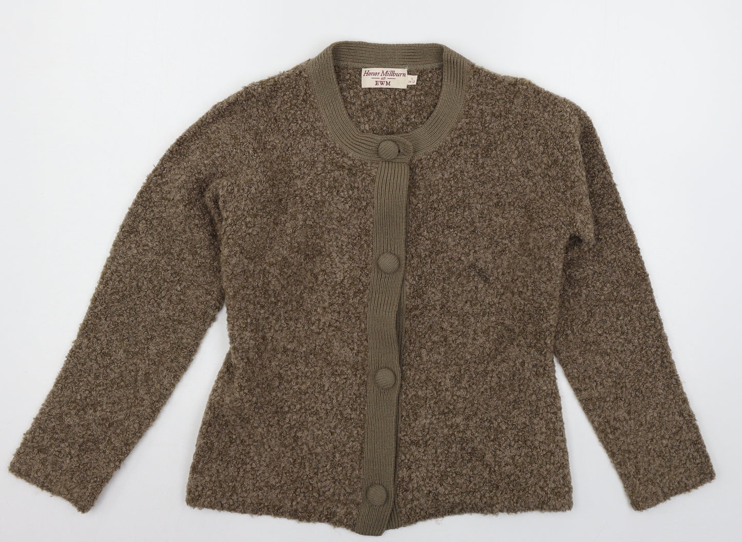 EWM Womens Brown  Knit Cardigan Jumper Size 10
