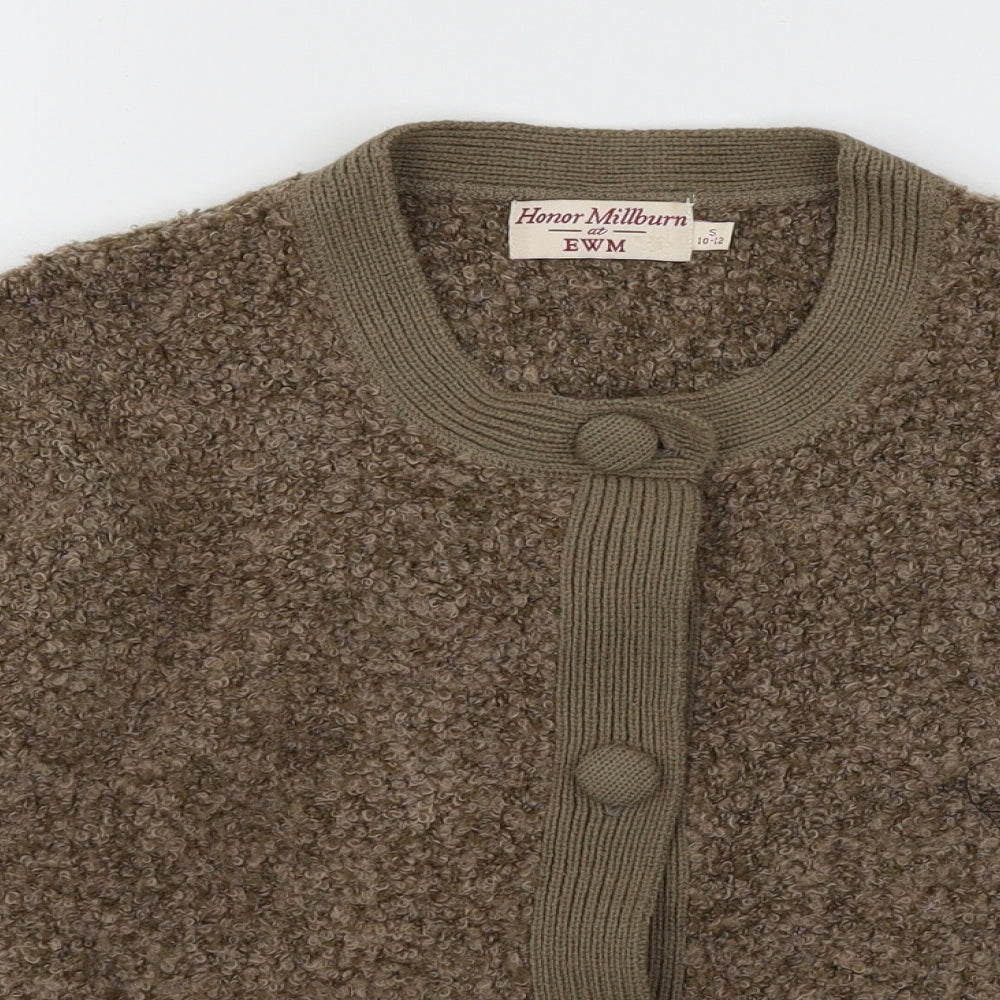 EWM Womens Brown  Knit Cardigan Jumper Size 10