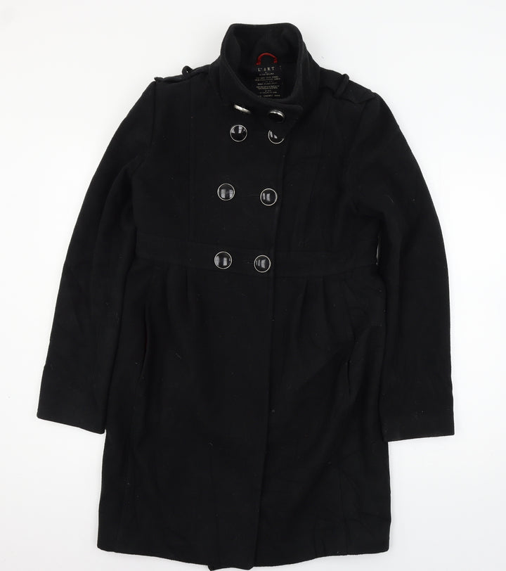 River Island Womens Black   Overcoat Coat Size 12