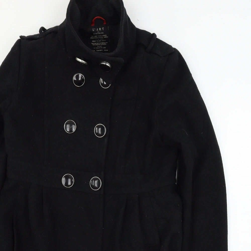 River Island Womens Black   Overcoat Coat Size 12