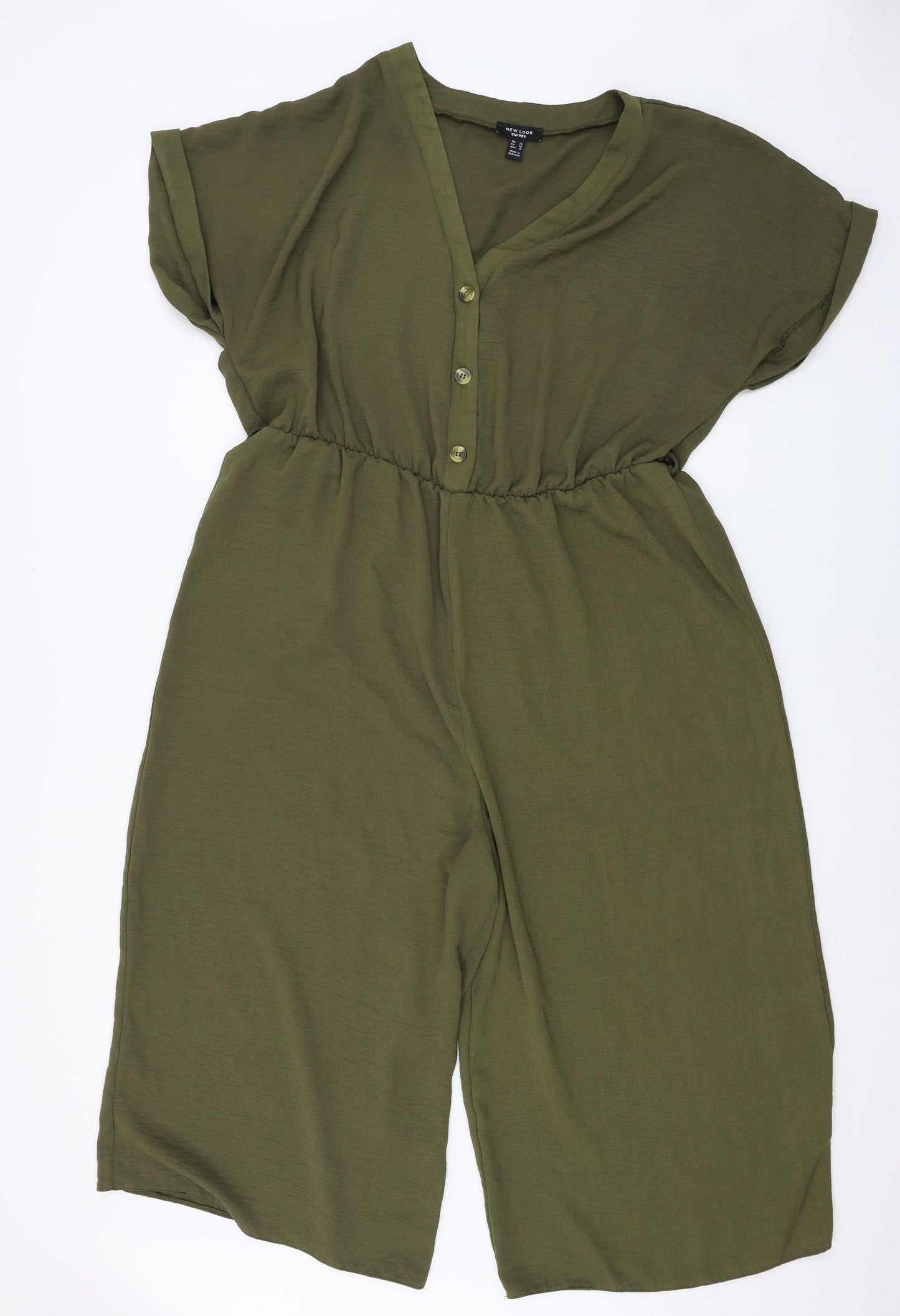 New Look Womens Green  Satin Jumpsuit One-Piece Size 22 L19 in
