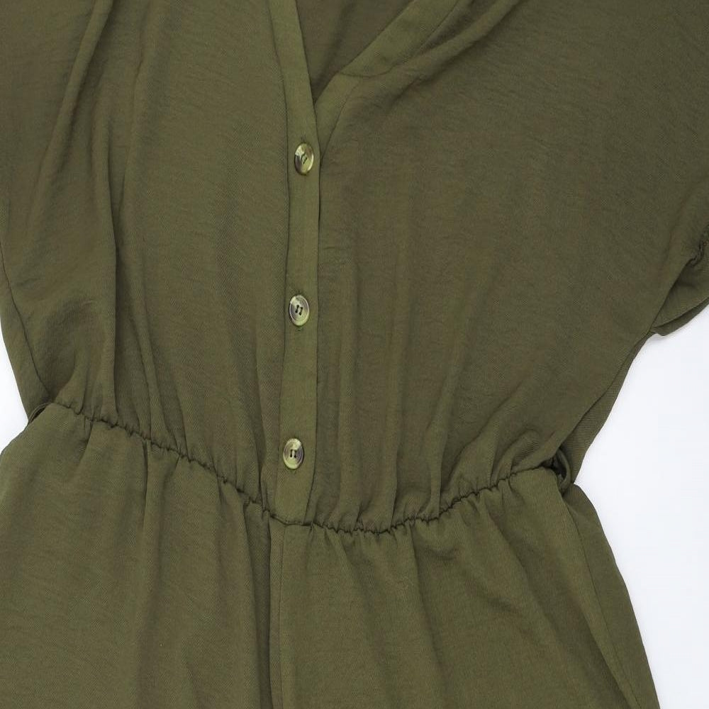 New Look Womens Green  Satin Jumpsuit One-Piece Size 22 L19 in