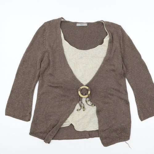 Marks and Spencer Womens Brown  Knit Pullover Jumper Size 14
