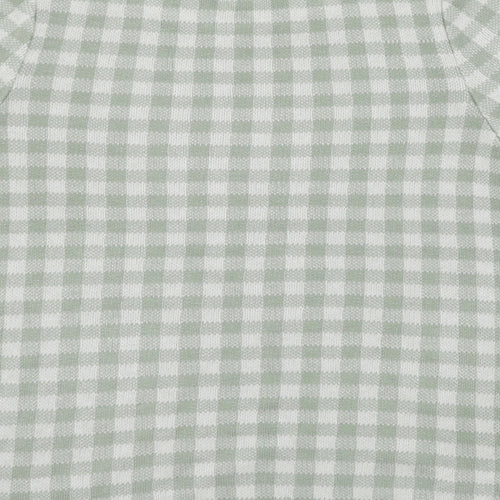 NEXT Womens Green Check Knit Pullover Jumper Size XS