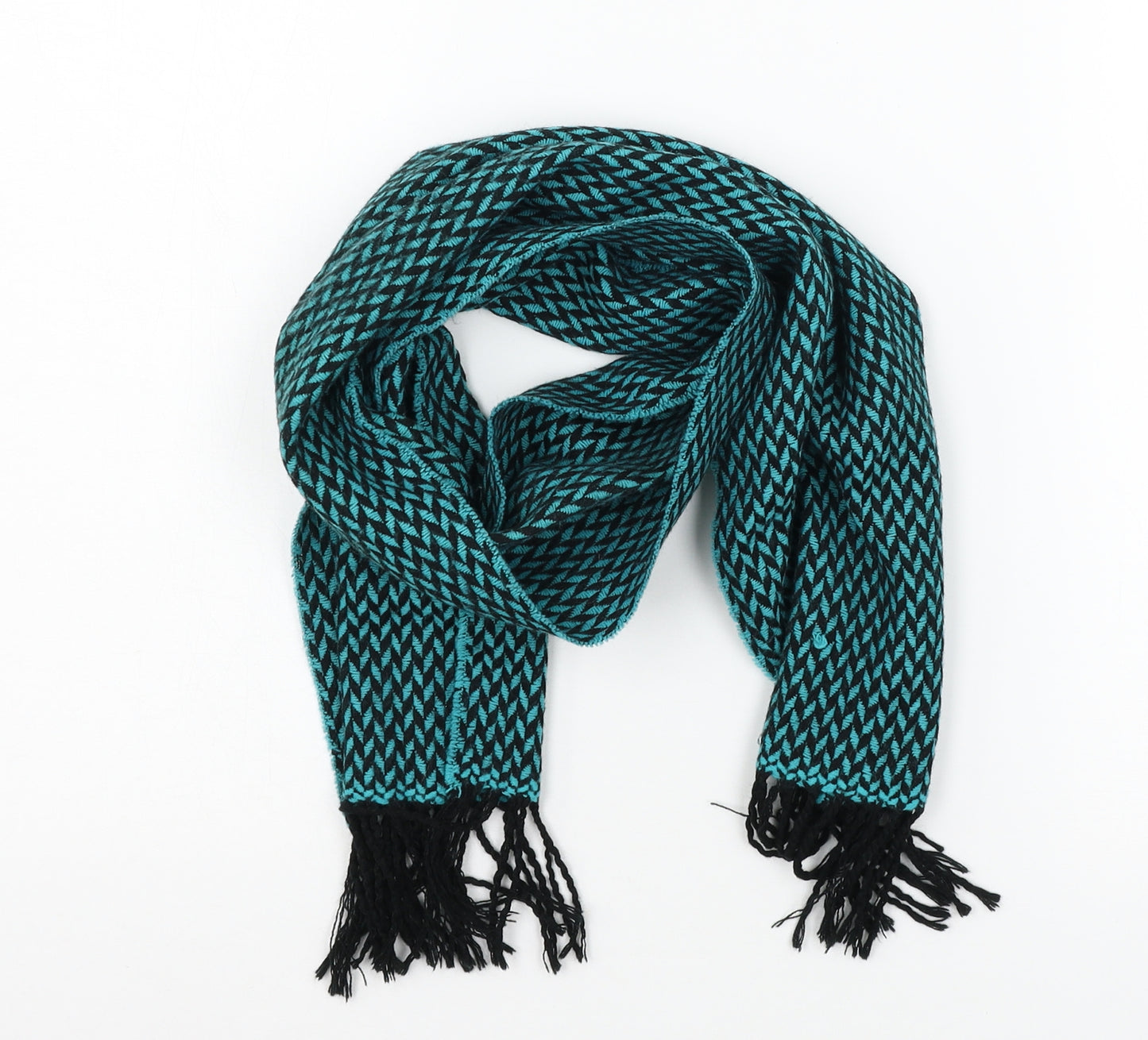 Preworn Womens Blue Check Knit  Scarf