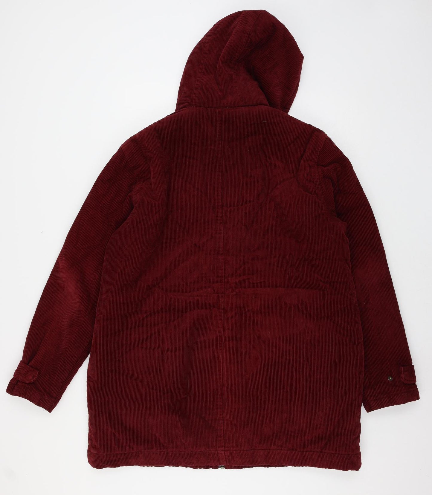 Cotton Traders Womens Red  Corduroy Parka Coat Size L