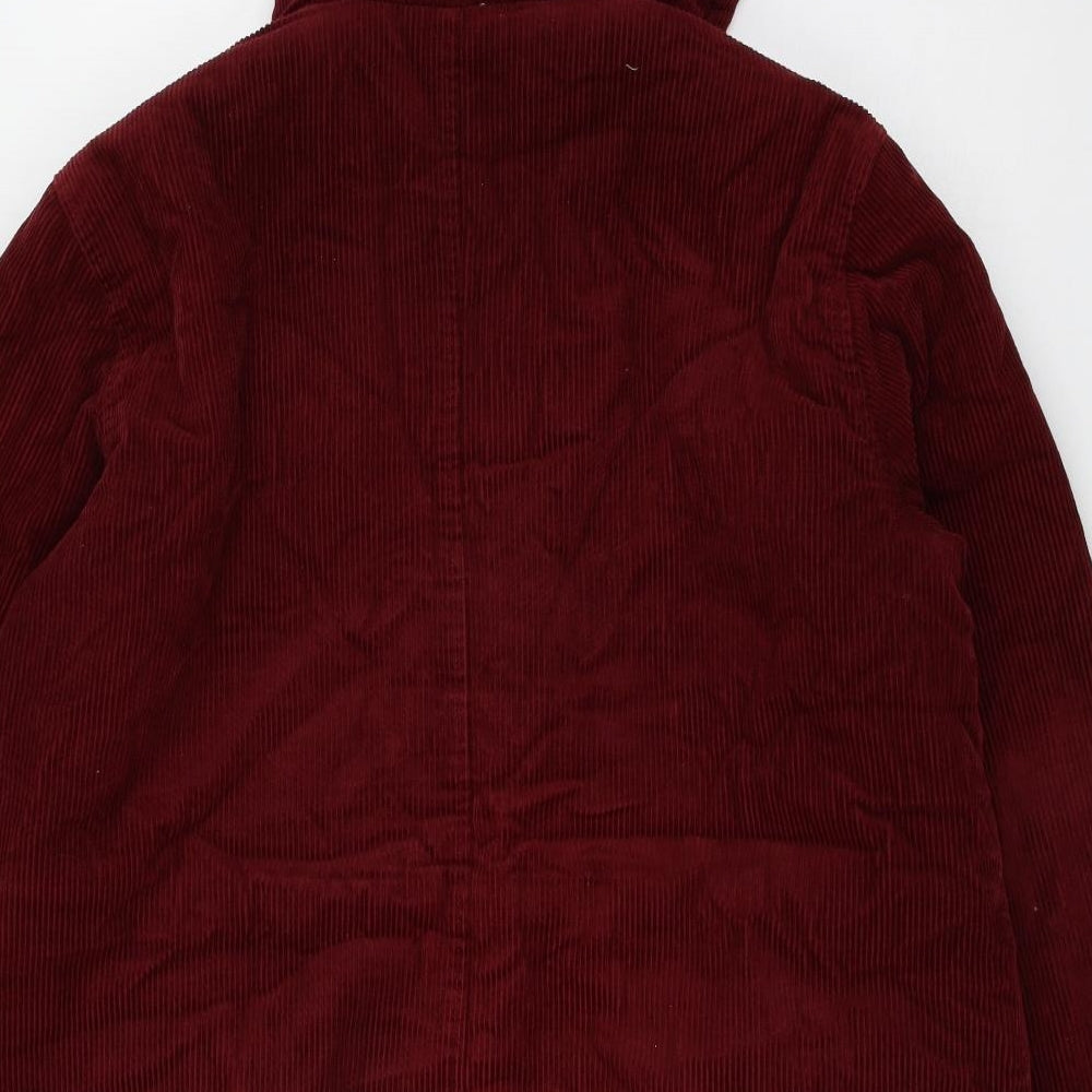 Cotton Traders Womens Red  Corduroy Parka Coat Size L